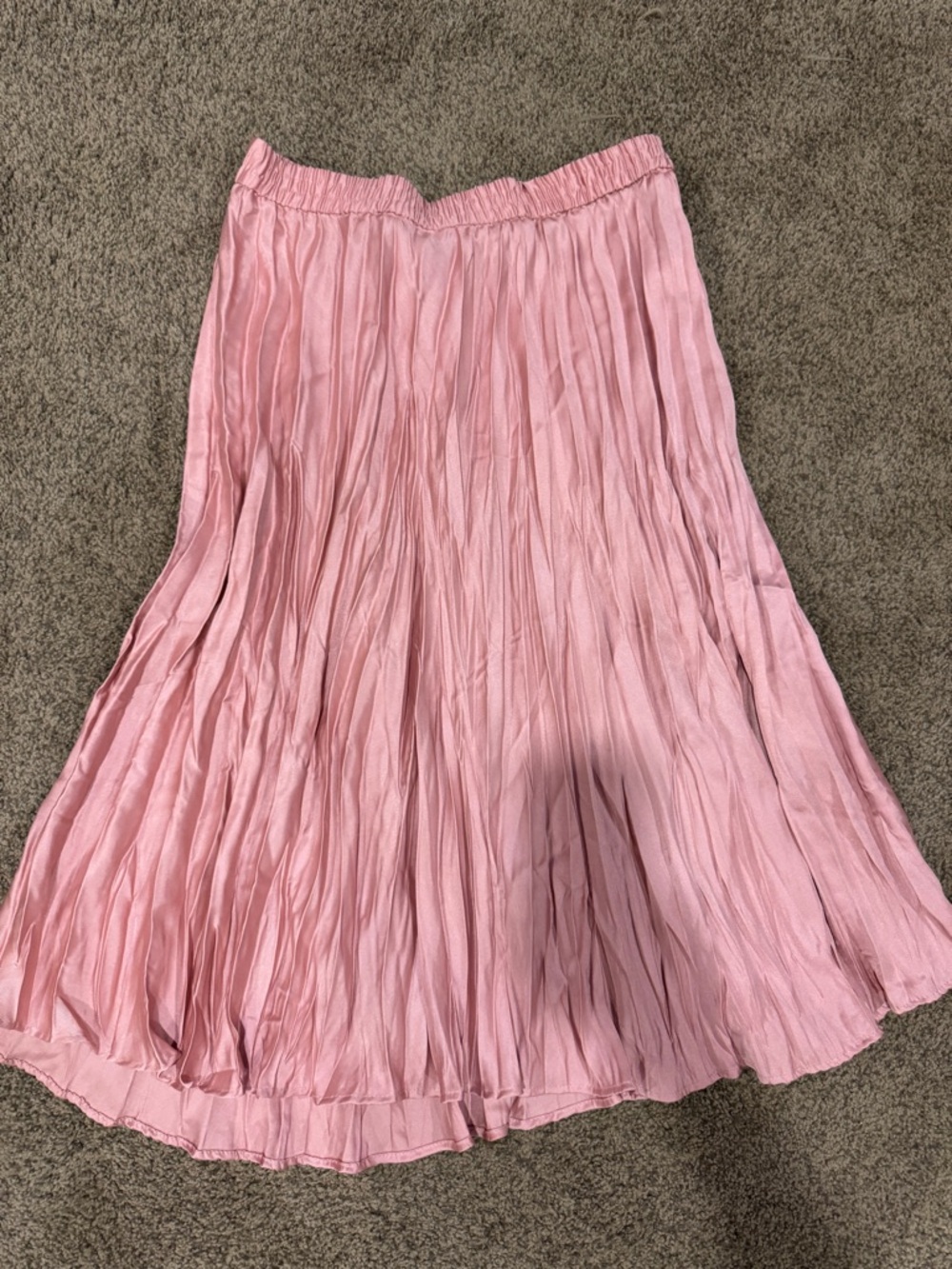 Time and Tru Pink Pleated Skater Midi Skirt